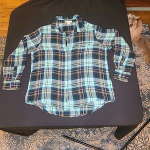 Westbound Womens Plaid shirt, Petite Medium, long sleeve
